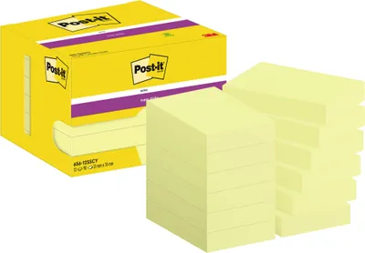 Produktbild von Post-It 656-12SSCY, Rechteck, Gelb, 51 mm, 76 mm, 90 Blätter, Box