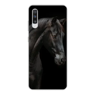 Produktbild von MuchoWow® Handyhülle Schutzhülle Hülle für Samsung Galaxy A70 Pferd - Tier - Schwarz Silikon Softcase Handy Hülle - Schutzhaube