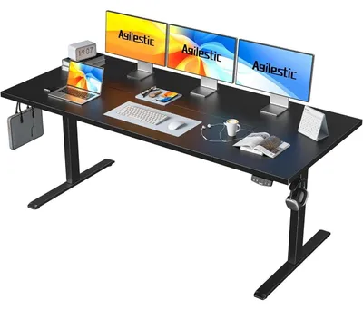Immagine prodotto di Scrivania regolabile in altezza, dimensioni 180 x 80 cm, con sistema elettrico e funzione di memoria, colore nero
