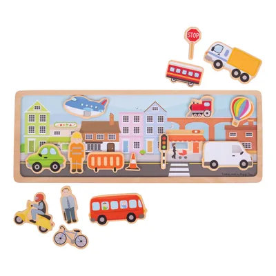 Zdjęcie produktu dla Magnetyczne puzzle miejskie Bigjigs Toys