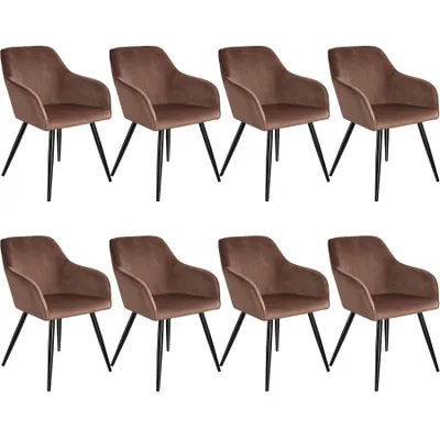 Produktbild von tectake® Esszimmerstuhl Marilyn gepolstert, in Samtoptik 58 x 62 x 82 cm