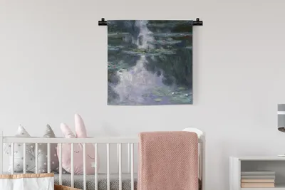 Produktbild von MuchoWow® Wandteppich Wandbehang Seerosen - Claude Monet 60x60 cm Tapisserie Dekoration Wandtuch - Dekorationen - Wand Decke