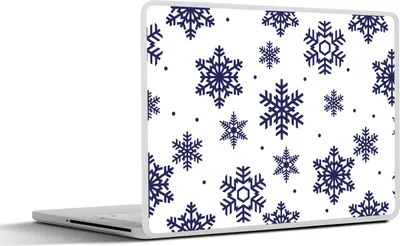 Produktbild von MuchoWow® Laptop Aufkleber Sticker Cover Schneeflocke - Winter - Muster 31x22.5 cm - Laptop-Deko