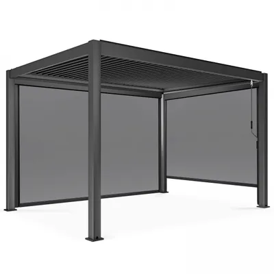 Immagine prodotto di Pergola bioclimatica autoportante 3x4m con 2 tende - Oviala Athenes
