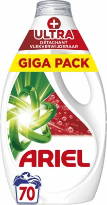 Produktbild von Ariel Flüssigwaschmittel + Ultra Fleckenentferner - 70 Wäschen - 3150 ml - 1 Stück