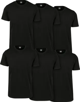 Produktbild von Urban Classics TB2684C | Basic Tee 6-Pack Herren T-Shirt - Farbe: blk/blk/blk/blk/blk/blk - Größe: XL