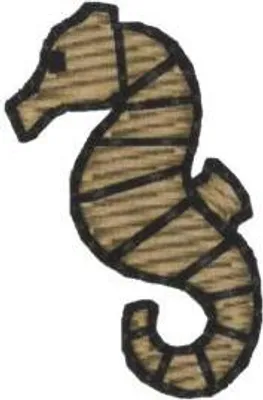Produktbild von Aufnäher Patches Seepferdchen einzeln Gr. ca. 1,7 x 2,5 cm 20702