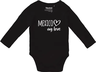 Produktbild von Huuraa Baby Body Mexico my love 74 Black  Baumwolle Fairtrade Langarmbody Geschenkidee