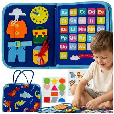 Obrázok produktu pre Kruzzel Montessori senzorická kniha pre deti 3+ – jednorožec, 7 aktivít
