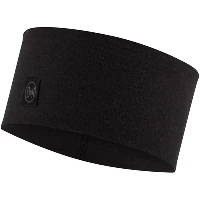 Produktbild von Buff Merino Wide Headband Solid Black UNI Laufstirnband