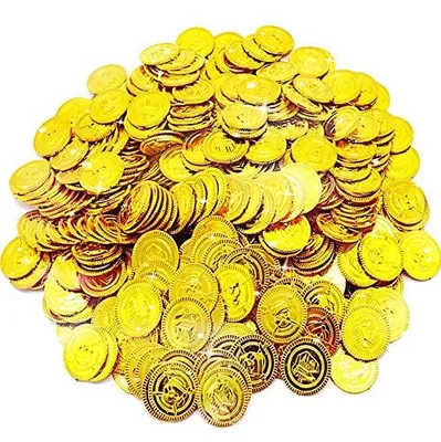 150 Piraten-Goldmünzen, 3,5 cm, Spielzeug für Schatzsuche, Kinder