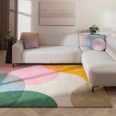 Produktbild von Volero - Wollteppich Abstrakt - Clarice Bunt - 160x230 cm - Wohnzimmer, Esszimmer, Kinderzimmer - Modern, Retro