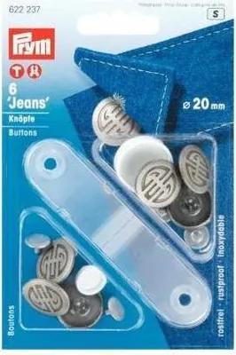 Produktbild von Prym Nähfrei-Jeans-Knöpfe mit Werkzeug 20 mm Farbe alteisen 6 Stück  