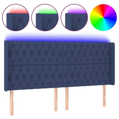 Immagine prodotto di vidaXL Testiera LED blu 203x16x118/128 cm Tessuto