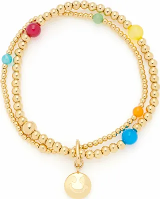 Produktbild von Zweireihiges Smile Armband aus vergoldetem Edelstahl von Leonardo