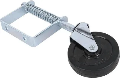 Obrázek produktu pro Pružinové dveřní kolečko s gumovým válečkem - Těžké provedení - Nosnost 120 kg