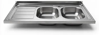 Immagine prodotto di Lavello cucina da appoggio 120x60 due vasche con gocciolatoio sinistro SA46SX