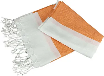Immagine prodotto di A&R AR058 | Asciugamano Hamamzz® Antalya,100 x 180 cm - Colore: Bianco/Arancione - Dimensioni: 100 x 180 cm