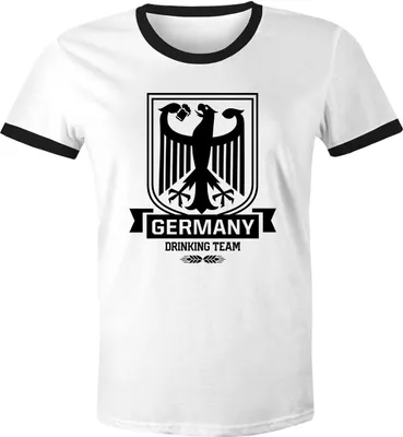 Produktbild von Lustiges WM Herren T-Shirt Germany Drinking Team Deutschland Fan-Shirt Moonworks® weiß-schwarz XL