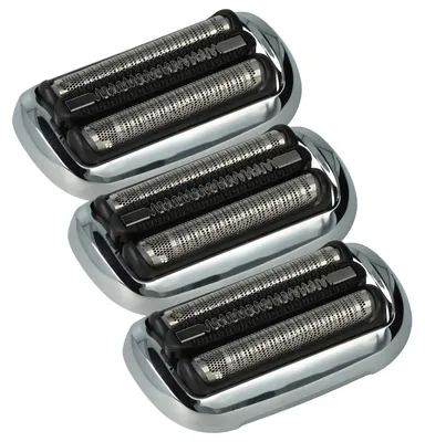 Produktbild von vhbw 3x Ersatz-Scherköpfe kompatibel mit Braun 70-B-4320cs, 70-B4500cs, 70-B4200cs, 70-B4000cs, 70-B1200s Elektrorasierer, Schwarz Silber Weiß