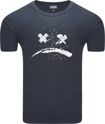 Produktbild von Diarbo Herren T-Shirt mit klassischem Druck Trauriges Emoji Dunkelgrau Gr.L