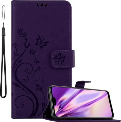 Obrázek produktu pro Cadorabo pouzdro pro Huawei Y9 2019 Protective Cover in Purple Pouzdro na mobil Flowers Flower