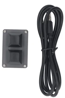Produktbild von 2-Tasten-Tastatur, kabelgebunden, Mini-Smart-programmierbare Verknüpfung, Kopieren, Einfügen, Ausschneiden, USB-Tastatur mit RGB-Hintergrundbeleuchtun