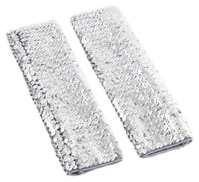 Obrázok produktu pre Bezprstové rukavice s trblietkami, strieborné, 9x23 cm