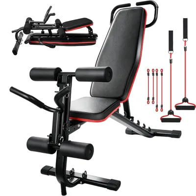 Obrázek produktu pro Skládací posilovací lavice - 7-stupňově nastavitelná tréninková lavice - nosnost 120 kg - kompaktní domácí posilovna - multifunkční lavice na posilování břišních svalů - černá