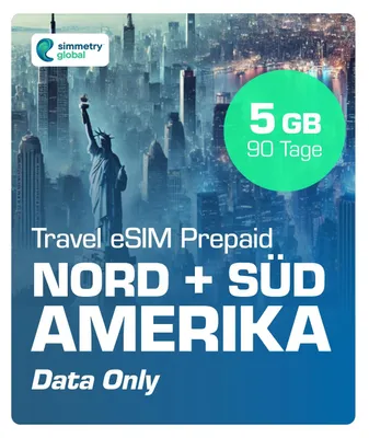 Produktbild von Simmetry Travel eSIM Nord und Südamerika Prepaid Simkarte 4G/5G