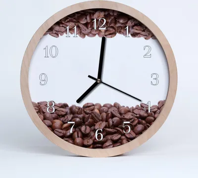 Produktbild von Holzuhr 30fi cm wanduhr - Wohnzimmer Kaffeebohnen