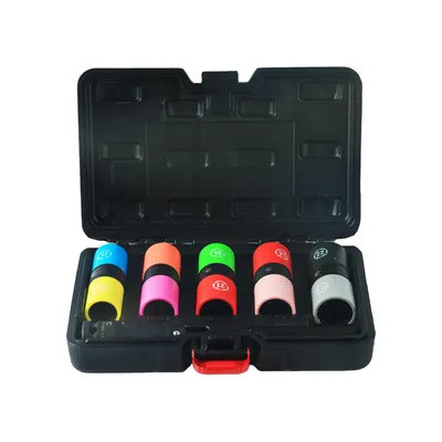 Produktbild von Umkehrbarer Steckschlüsselsatz Radmuttern Nuss Set 7-tlg 1/2 Zoll Antrieb 17–22,5 mm Flip Socket für Reifenwechsel und Radwartung