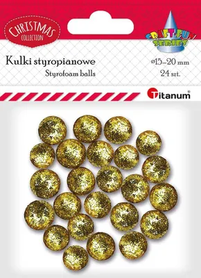 Image de Boules de paillettes en polystyrène, or 1,5-2 cm Titanum