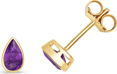 Produktbild von 9 Karat (375) Gold Damen - Paar Ohrstecker mit Amethyst - 6mm*4mm; TRS31269KY