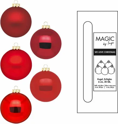 Produktbild von Weihnachtskugeln 20 Stk 6cm Ruby Red
