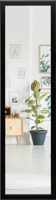 Obrázek produktu pro Obdélníkové celoplošné zrcadlo se závěsným háčkem na dveře 33x119cm černé