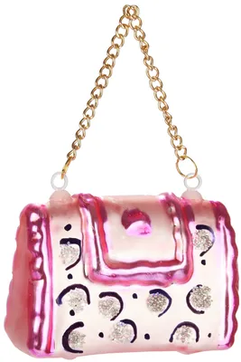 Produktbild von BRUBAKER Handtasche - Handbemalte Weihnachtskugel aus Glas - 7,5 cm Baumkugel Handtasche Rosa Pink - Weihnachtsdeko Anhänger für Frauen Baumschmuck
