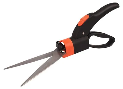 Produktbild von 360° drehbare Grasschere Rasenkanten, Gartenschere mit gezahnter Klinge, Antihaft, ergonomisch, für präzisen Schnitt von Rasen & Garten