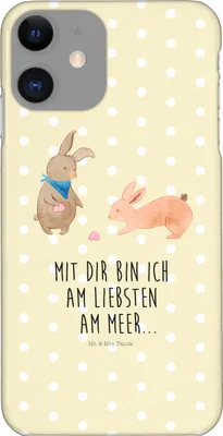 Produktbild von Mr. & Mrs. Panda Iphone 11 Handyhülle Hasen Muschel - Gelb Pastell - Geschenk, Bruder, Hülle, Handy Schutzhülle, Freundin, BFF, Beste, Cover, Meer, Strand, XR