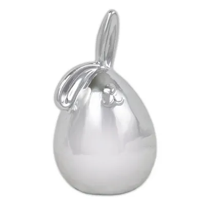 Produktbild von Hase Porzellan silber glänzend Osterdekoration Ostern 6x6x12cm