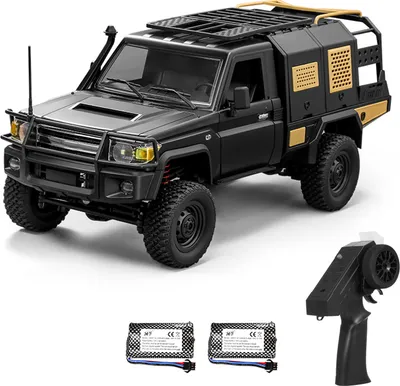 Zdjęcie produktu dla Zdalnie sterowany samochód, terenowy pojazd gąsienicowy 2,4 GHz 4WD ze światłami i 2 akumulatorami, elektryczny pickup 1:12 dla dorosłych, dzieci i chłopców