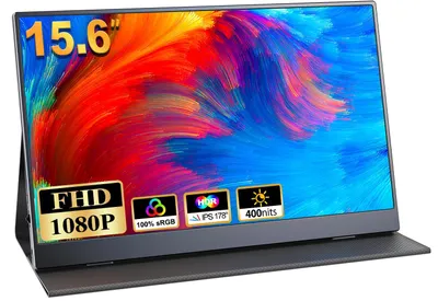 Produktbild von 15.6 Zoll Portable Monitor, Tragbarer Monitor, IPS FHD 1080P HDR, Externer Mobile Bildschirm mit Mini HDMI Typ C, für Laptop, Mac, PS5, Xbox, Neu