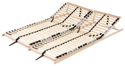Obrázek produktu pro BELIANI Lamelový rošt pod matraci světlé dřevo 160 x 200 cm nastavitelný dřevěný rám ploché lamely ložnice