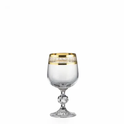 Produktbild von Weingläser Rotweingläser Claudia Kristallgläser Gold 190 ml 6er Set Bohemia Crystalex