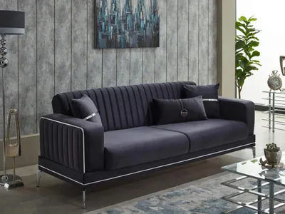 Produktbild von Luxus Sofa Couch Dreisitzer 3-Sitzer Couchen Design Lounge Grau Möbel Polster