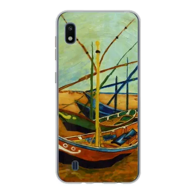 Produktbild von MuchoWow® Handyhülle Schutzhülle Hülle für Samsung Galaxy A10 Fischerboote am Strand - Vincent van Gogh Silikon Softcase Handy Hülle - Schutzhülle