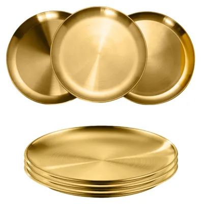 Productafbeelding van Set van 6 Gouden Dinerborden, Diameter 20 cm