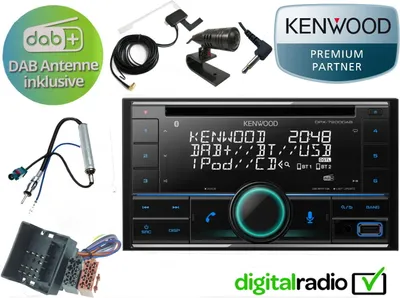 Produktbild von Kenwood CD Bluetooth DAB+ USB Radio Antenne inkl passend für VW FOX 2005-2011 5Z