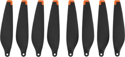 Produktbild von 8x Ersatzpropeller + Schrauben & Schraubendreher - Laufleise und flexible Flügelpropeller kompatibel mit DJI mini 3 Pro im Zweifarbendesign schwarz-orange zur einfachen Montage