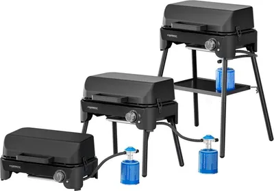 Three CAMPINGAZ grills of different sizes are displayed on a white background.